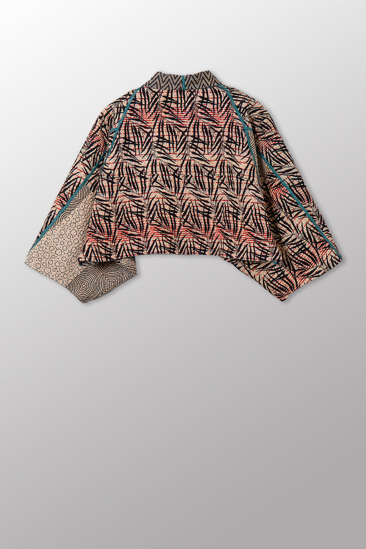 SOHO BAMBOO KANTHA PUFF SLV. SHRUG - bo4062-cblk002a -