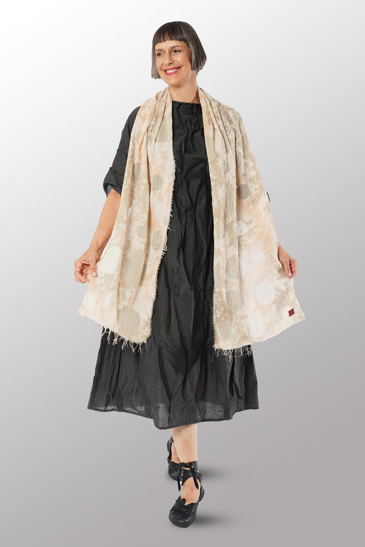 CUT THROUGH DOT AND HOLES KANTHA SCARF SMALL - cd2800-pik -
