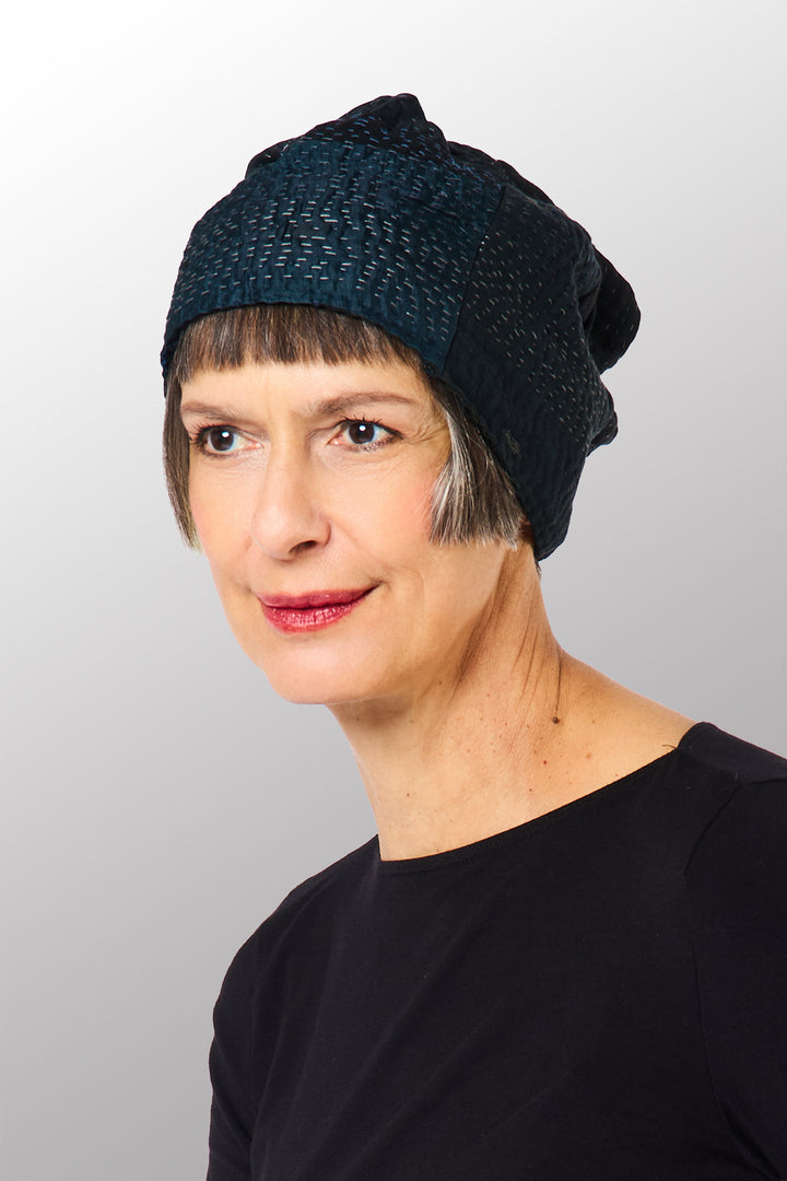 JAIPUR PATCH KANTHA PATCHWORK HAT - jp4880-blk -