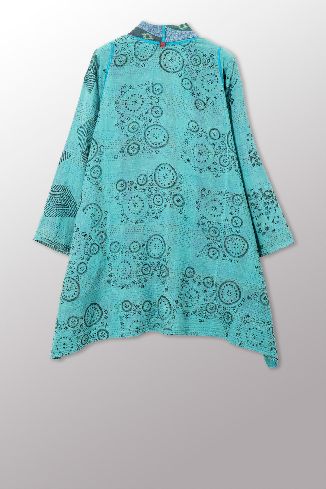 VINTAGE COTTON & NEW VOILE KANTHA A-LINE JKT - cn2003-0007a -