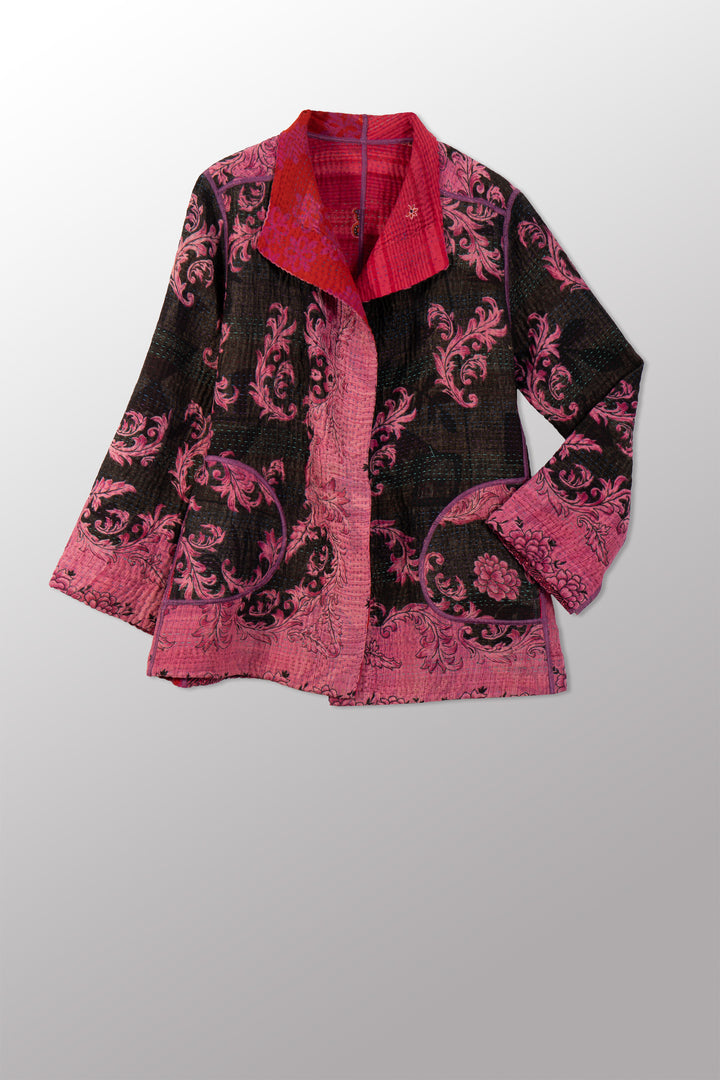 VINTAGE COTTON KANTHA SHORT JKT - cv4007-0332l -
