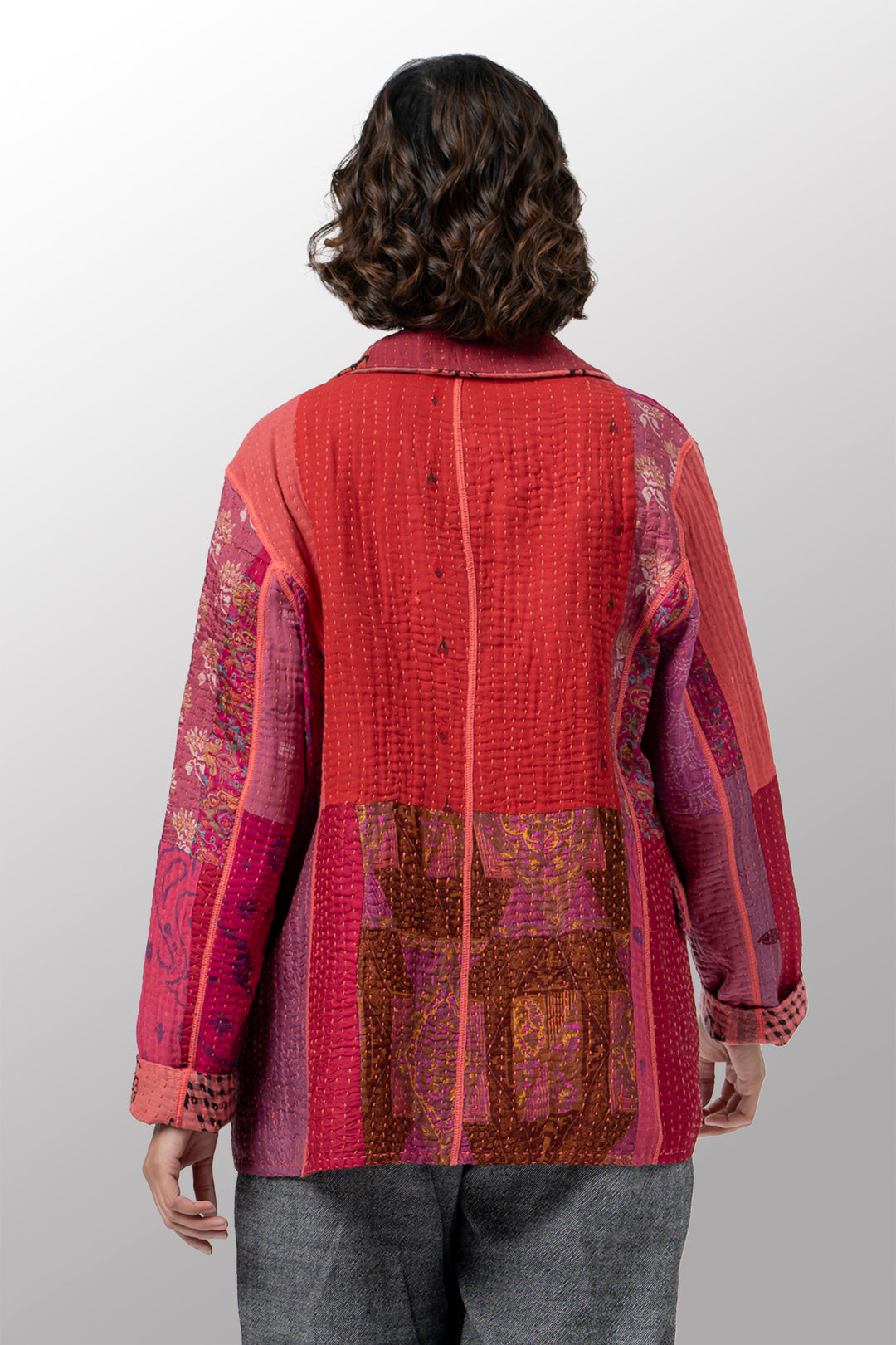 BBK PATCH KANTHA BASIC JACKET - bl-bbp4052-pik -