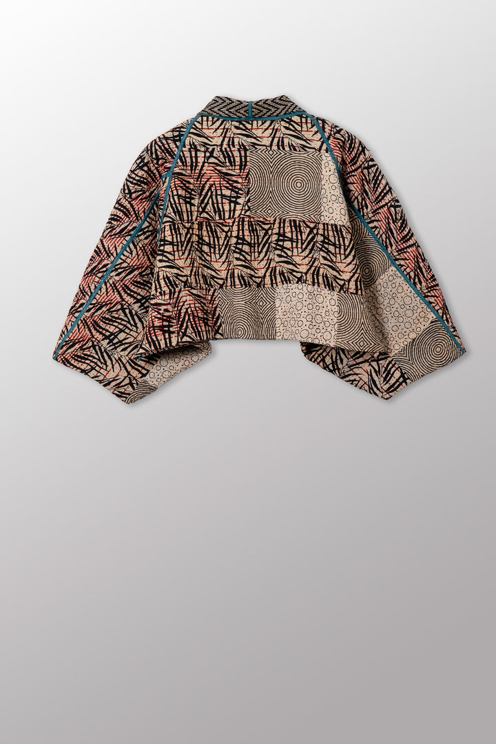 SOHO BAMBOO KANTHA PUFF SLV. SHRUG - bo4062-cblk003a -