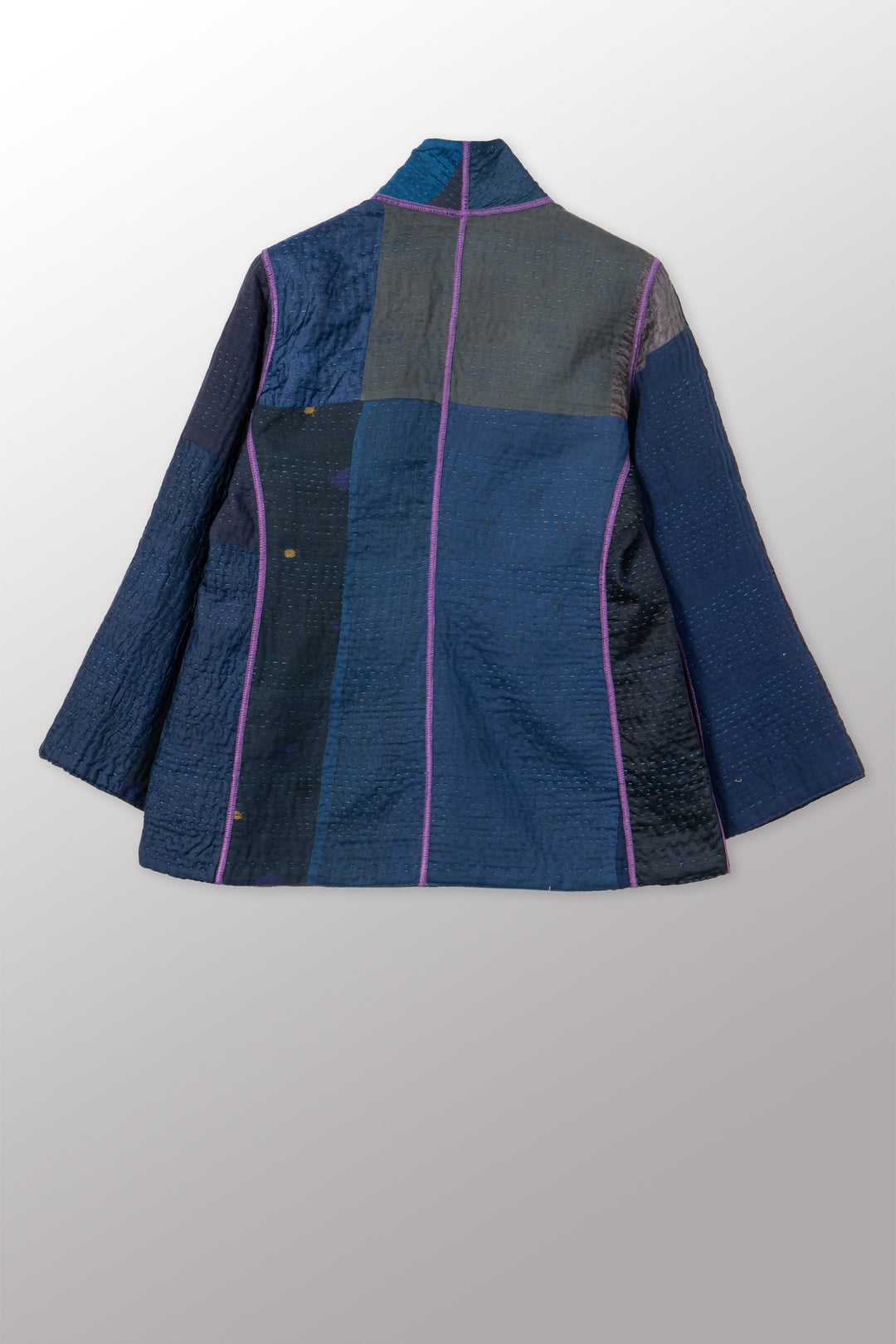 JAIPUR PATCH KANTHA SHORT JKT - jp4007-nvy -