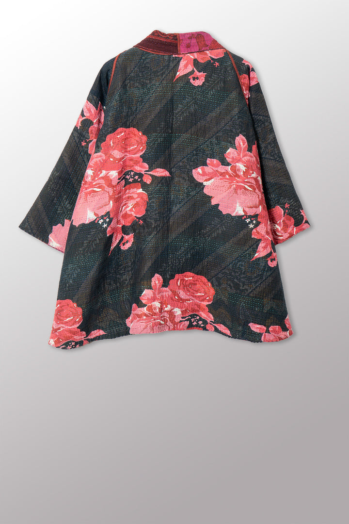 VINTAGE COTTON KANTHA KIMONO JKT - cv4004-0214a -