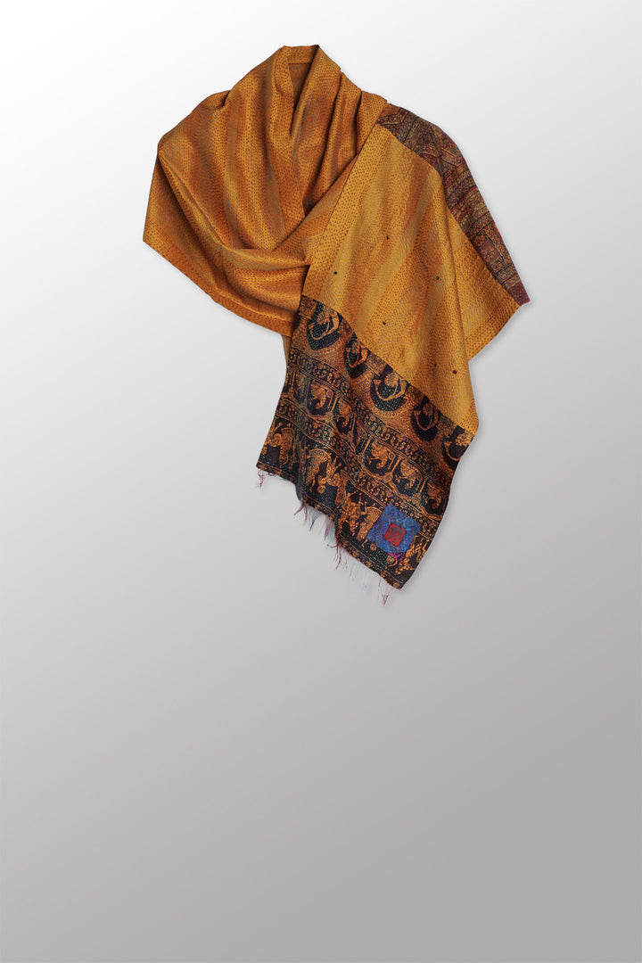 VINTAGE SILK KANTHA SCARF SMALL - sv2800-mlt -