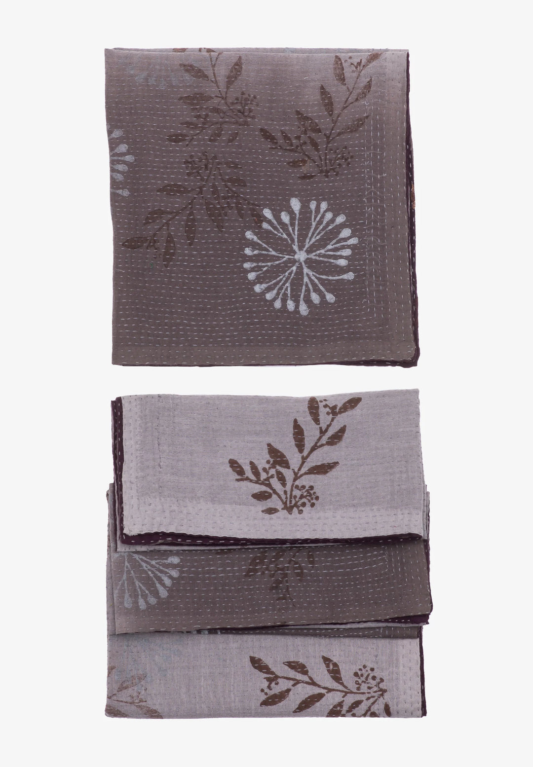 Ombre Handmade Kantha Napkin -Chocolate (Set of 2)