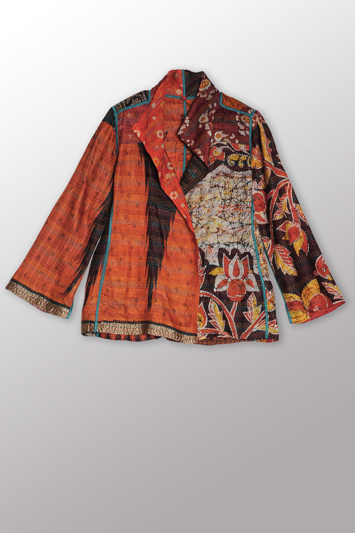 VINTAGE SILK KANTHA SHORT JKT - sv2007-0070m -