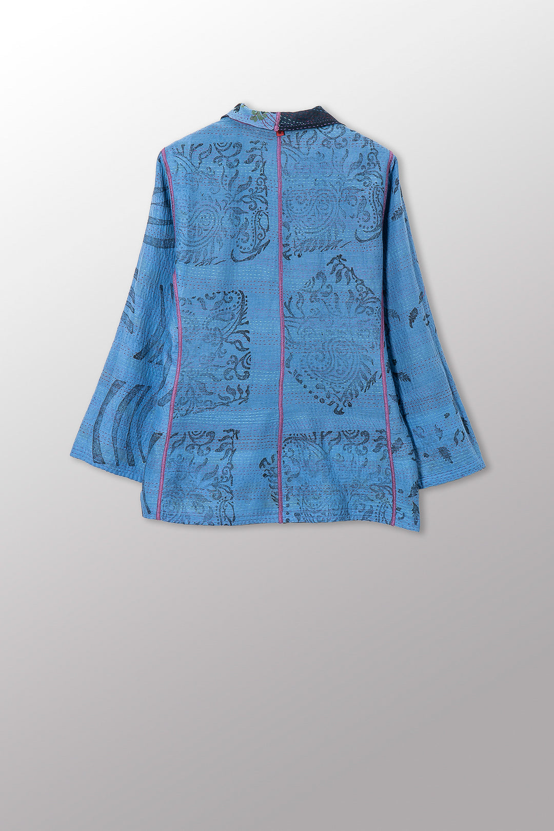 VINTAGE COTTON & NEW VOILE KANTHA SHORT JKT - cn2007-0008m -