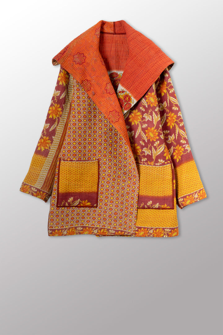 VINTAGE COTTON KANTHA POCKET JKT - cv4002-0228a -