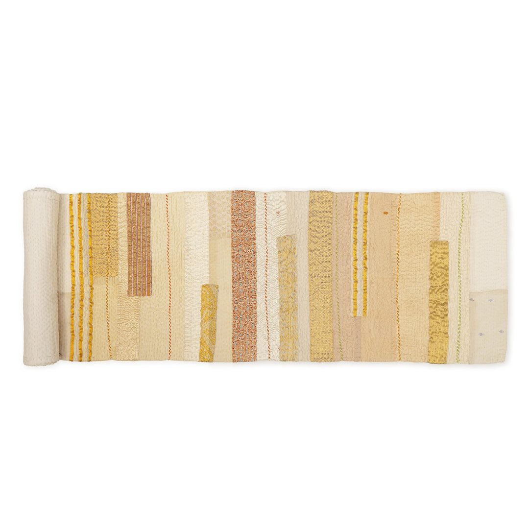 New Dawn Jewel Striped Table Runner -Ivory