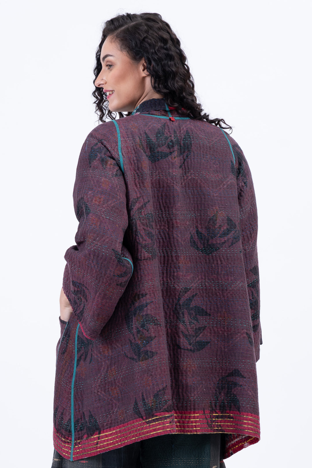 VINTAGE COTTON KANTHA A-LINE JKT - cv4003-0454a -