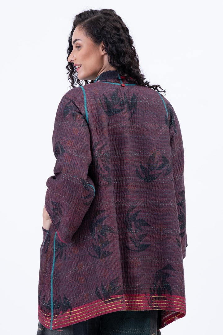 VINTAGE COTTON KANTHA A-LINE JKT - cv4003-0454a -