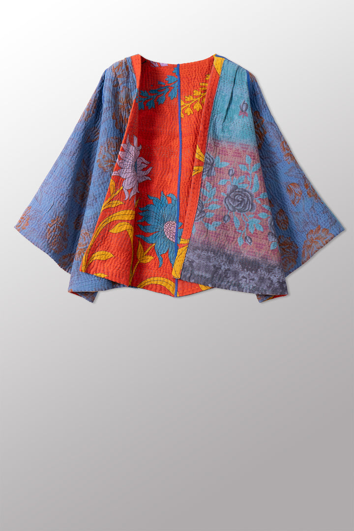 VINTAGE COTTON KANTHA BELL SHAPE JKT - cv4048-0045a -