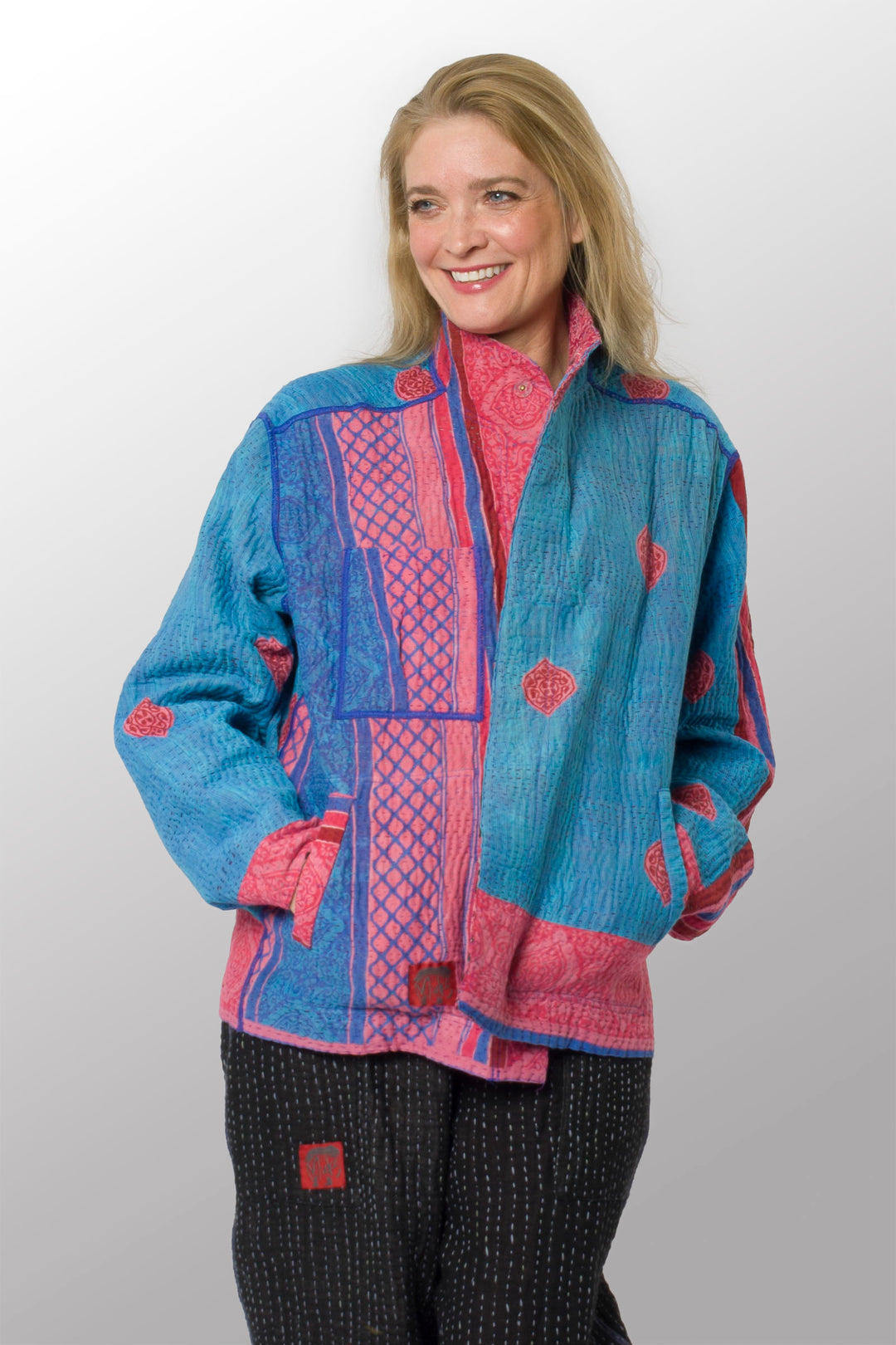 VINTAGE COTTON KANTHA MEN'S BLOUSON - cv4040-0029m -