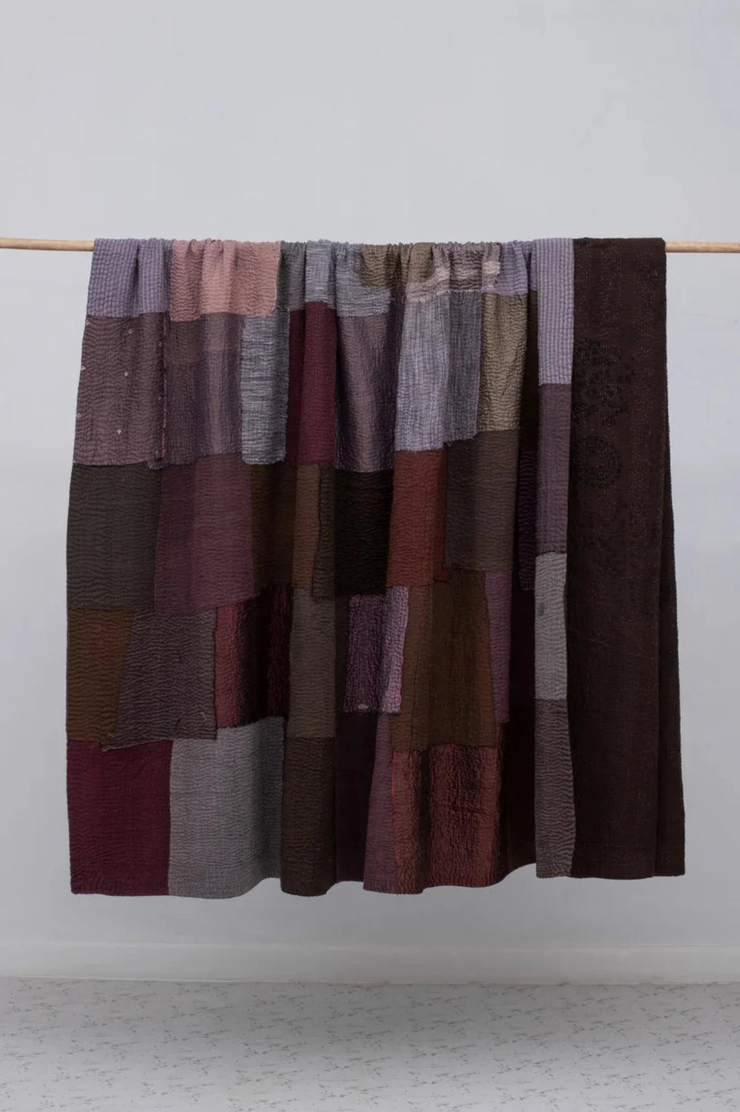 Ombre With Fray Patch Handmade Vintage Quilts -Chocolate