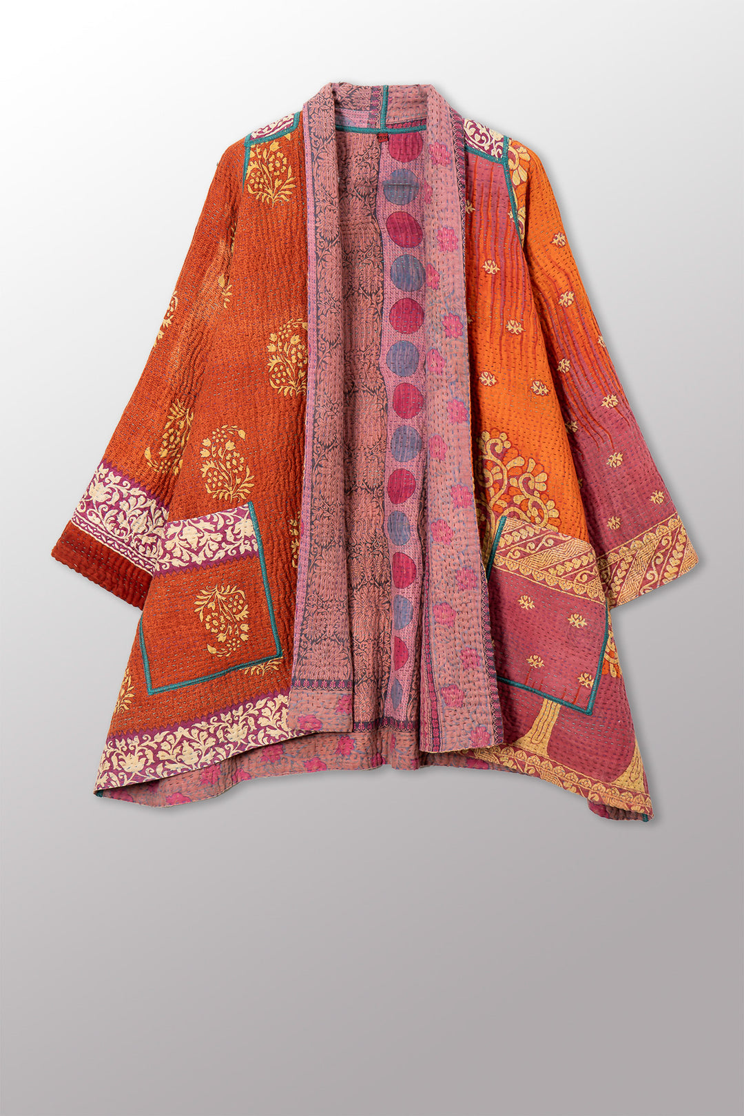 VINTAGE COTTON KANTHA A-LINE JKT - cv4003-0456a -