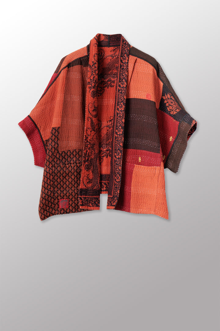 PAISLEY & PATCH KANTHA MINI PONCHO - py4060-org -