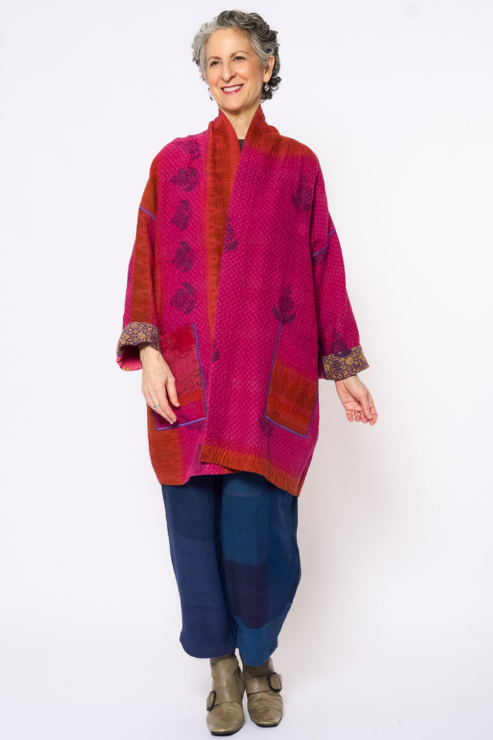 VINTAGE COTTON KANTHA HAORI JKT - cv4068-0021a -