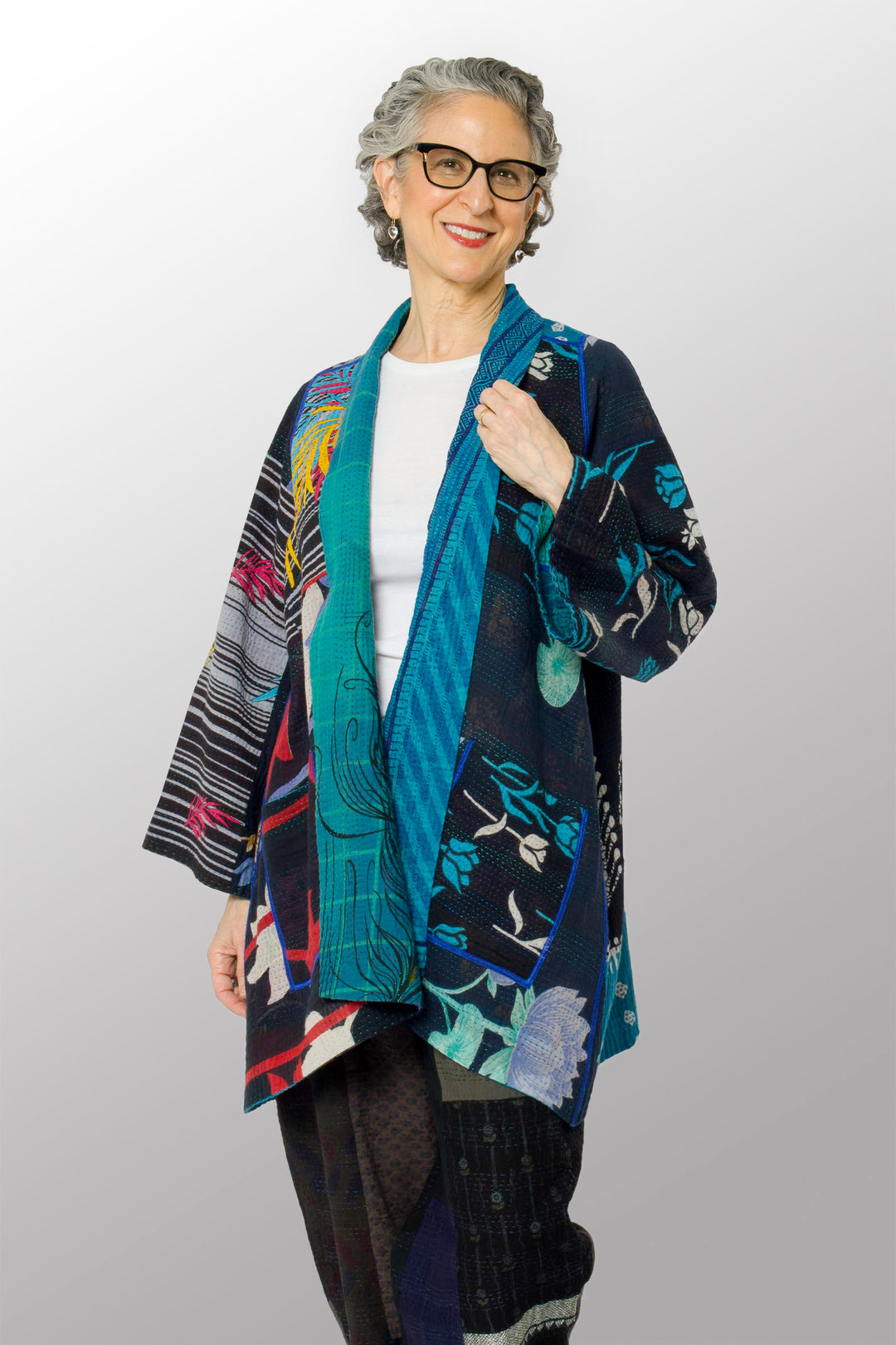PUZZLE KANTHA A-LINE JKT - pz4003-blu -