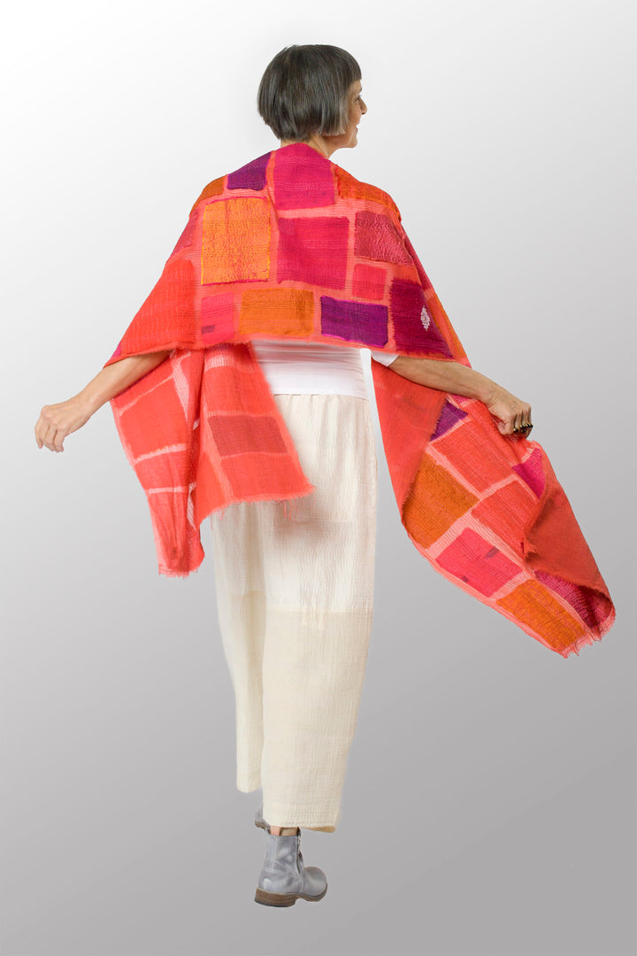 TONAL TILE PATCH KANTHA SCARF STANDARD - tt2801-pik -