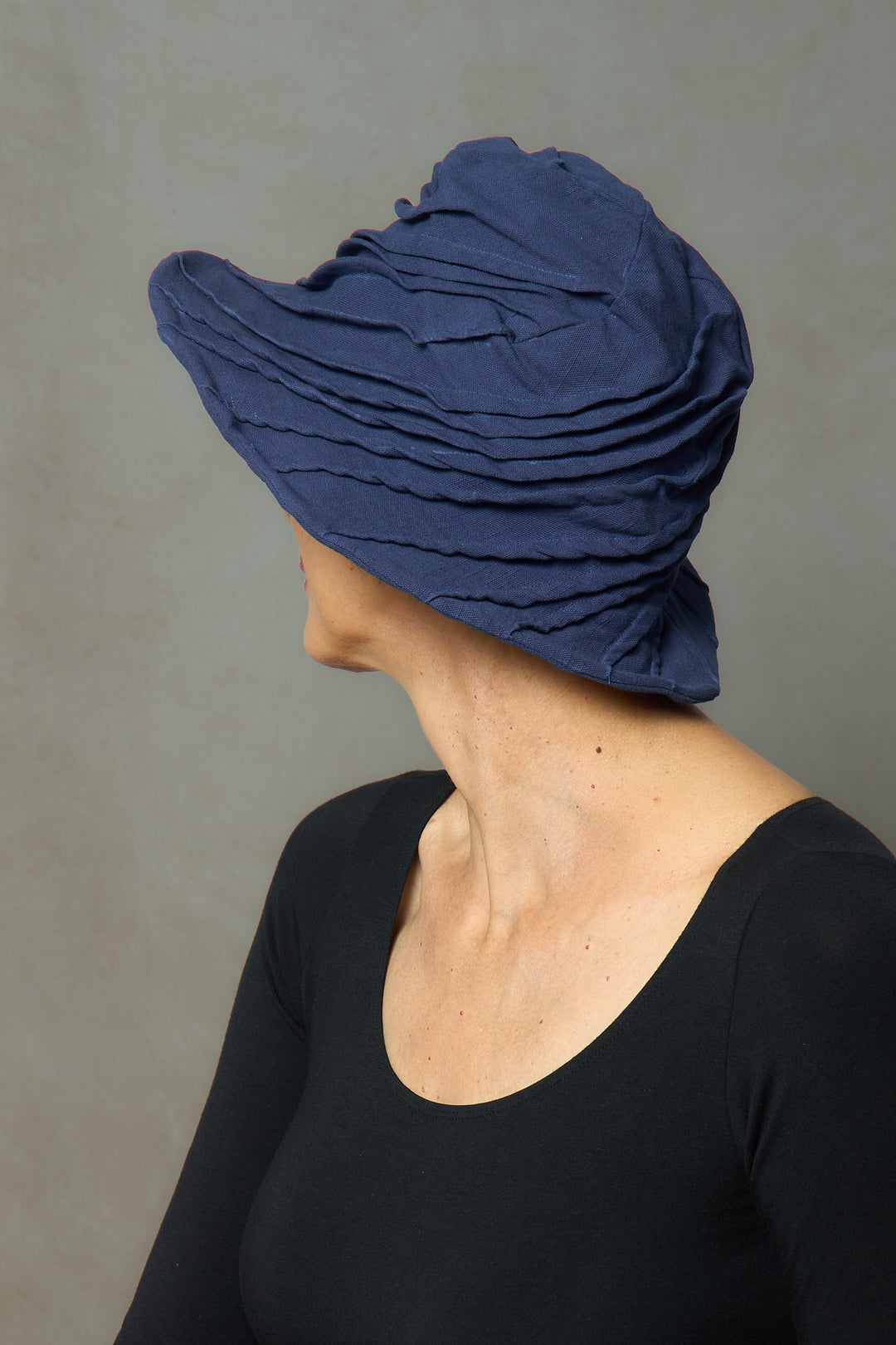 DUCK COTTON SOFT CANVAS TWIST TUCKED BRIM HAT - du1886-nvy -