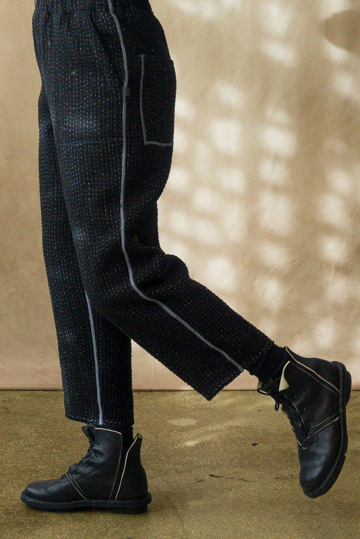 BBK SOLID KANTHA STRAIGHT PANTS - bl-bbs6664-blk -