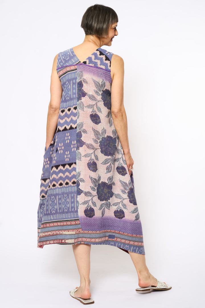 VINTAGE COTTON KANTHA TENT DRESS - cv2413-0035a -