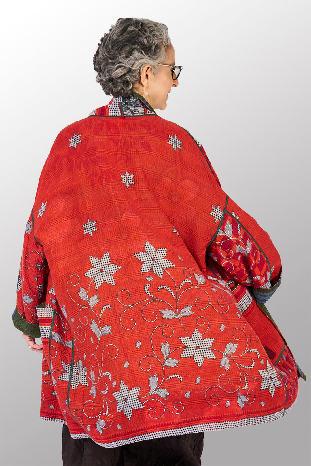 VINTAGE COTTON KANTHA HAORI JKT - cv4068-0015a -