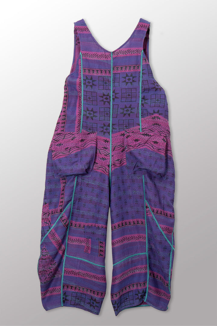 VINTAGE COTTON & NEW VOILE KANTHA V-NECK JUMPER - cn2622-0003m -