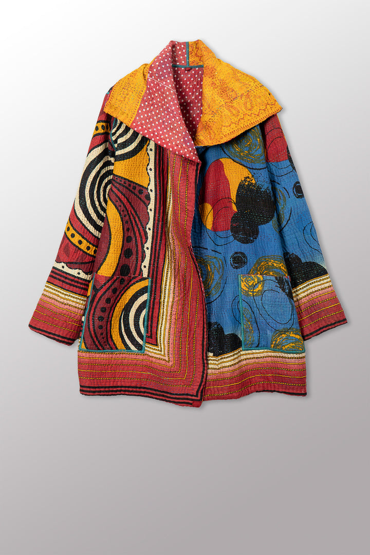 VINTAGE COTTON KANTHA POCKET JKT - cv4002-0226a -