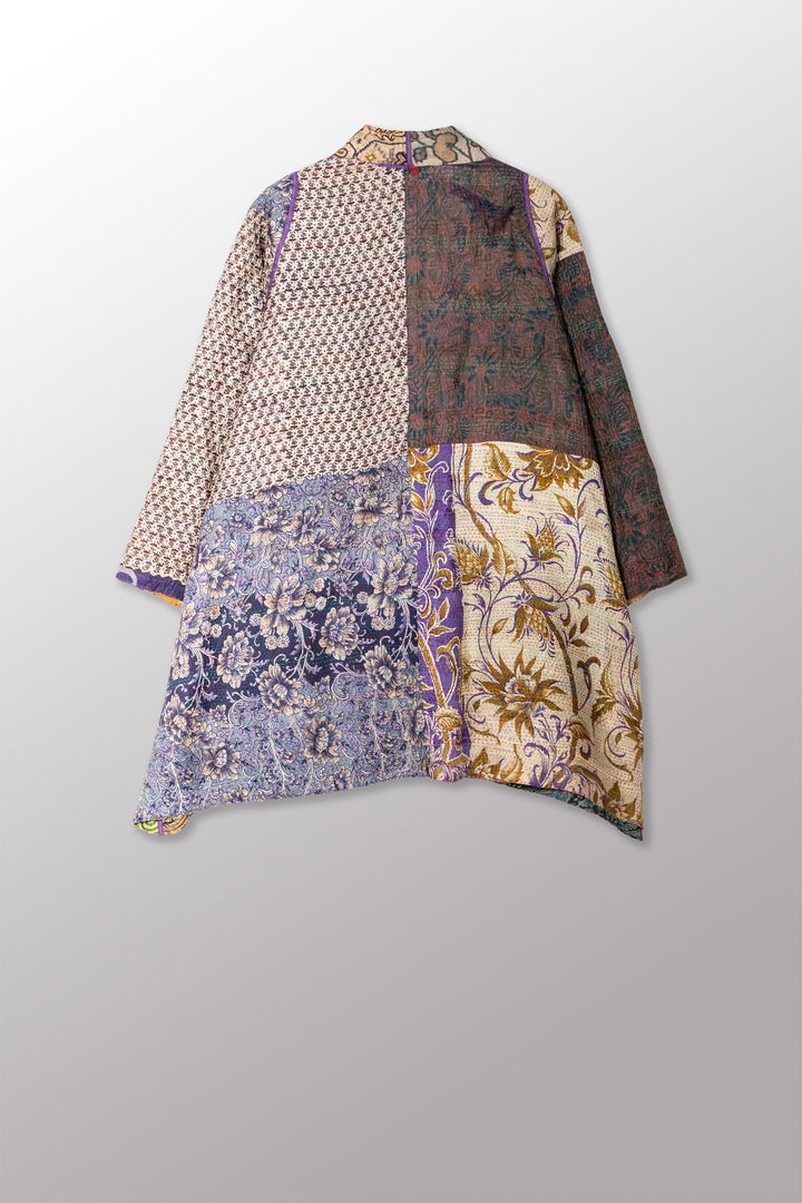 VINTAGE SILK KANTHA A-LINE JKT - sv2003-0399a -