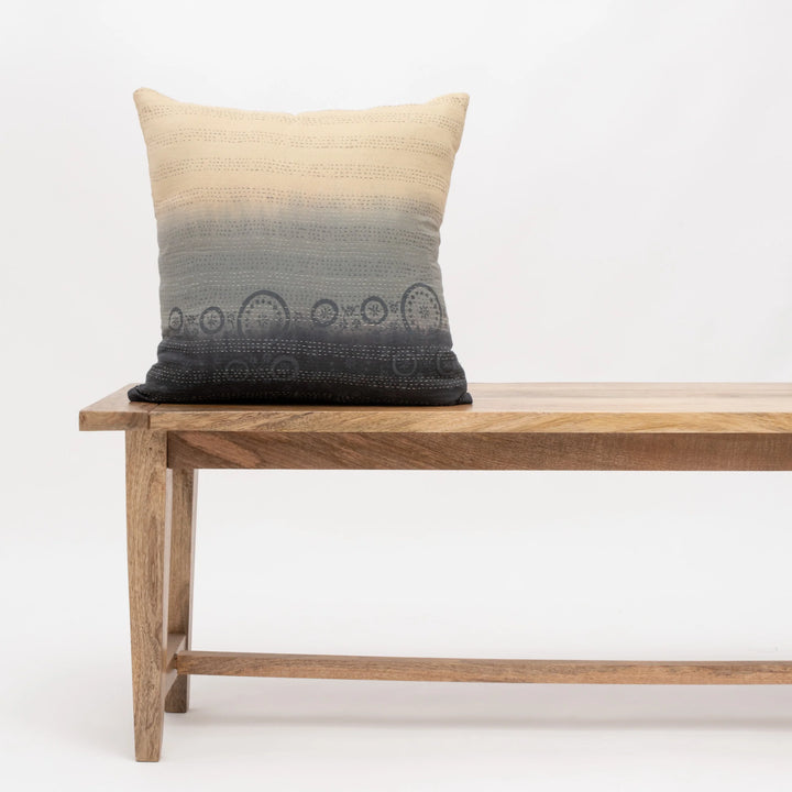 Cotton Ombre Handmade Vintage Kantha Pillow Sham -Yellow Stone