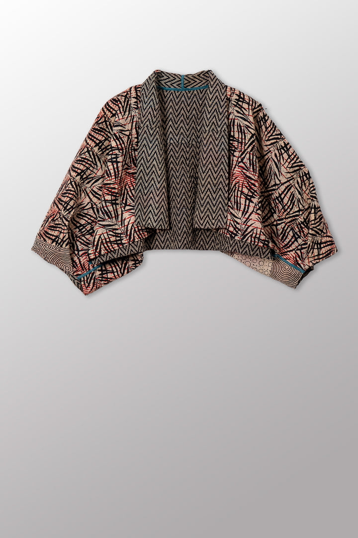 SOHO BAMBOO KANTHA PUFF SLV. SHRUG - bo4062-cblk004a -