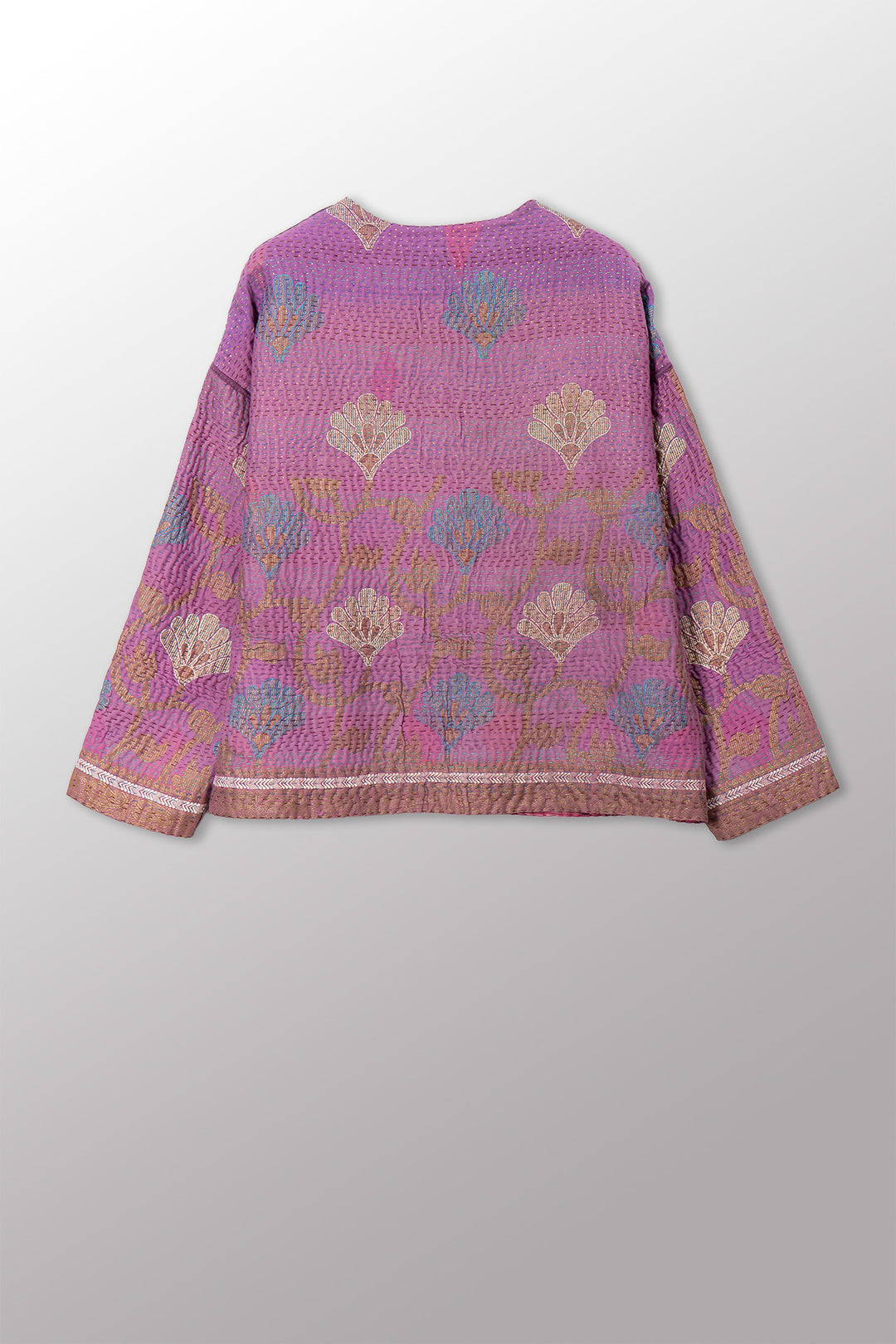 VINTAGE COTTON KANTHA CREW NECK SHORT JKT - cv4053-0070a -