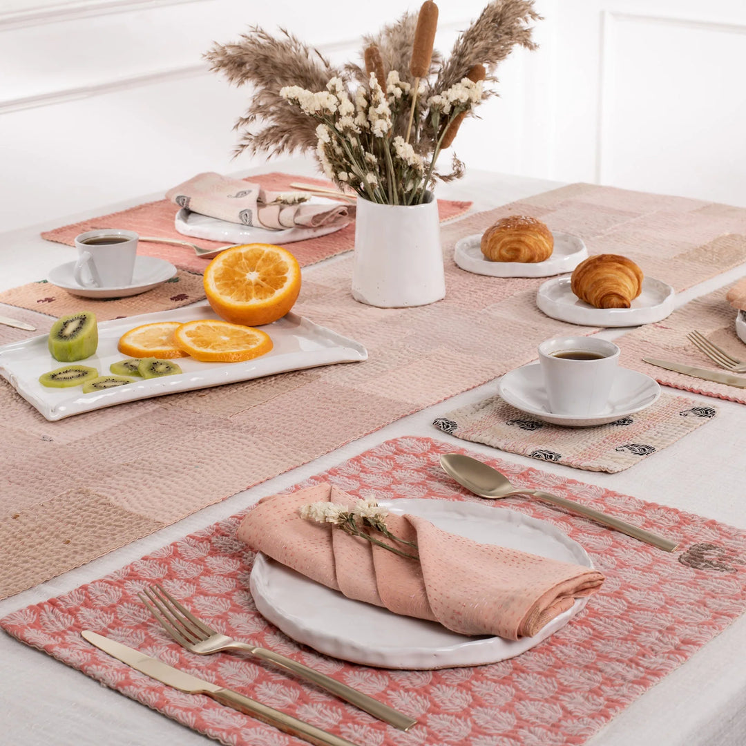 Mosaic Fray Patch Vntage Kantha Placemat -Shallot (Set of 2)