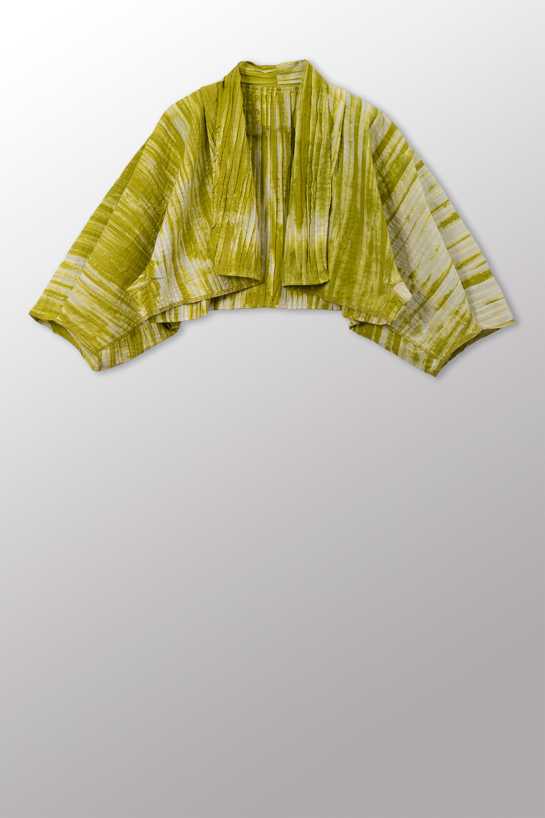 CAMBRIC TIE DYE RIPPLE TUCK PUFF SLV. SHRUG - tr1062-lim -