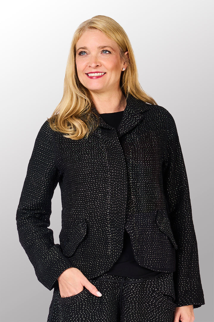 MUJI PATCH KANTHA CROPPED BASIC JACKET - mp4096-biy -