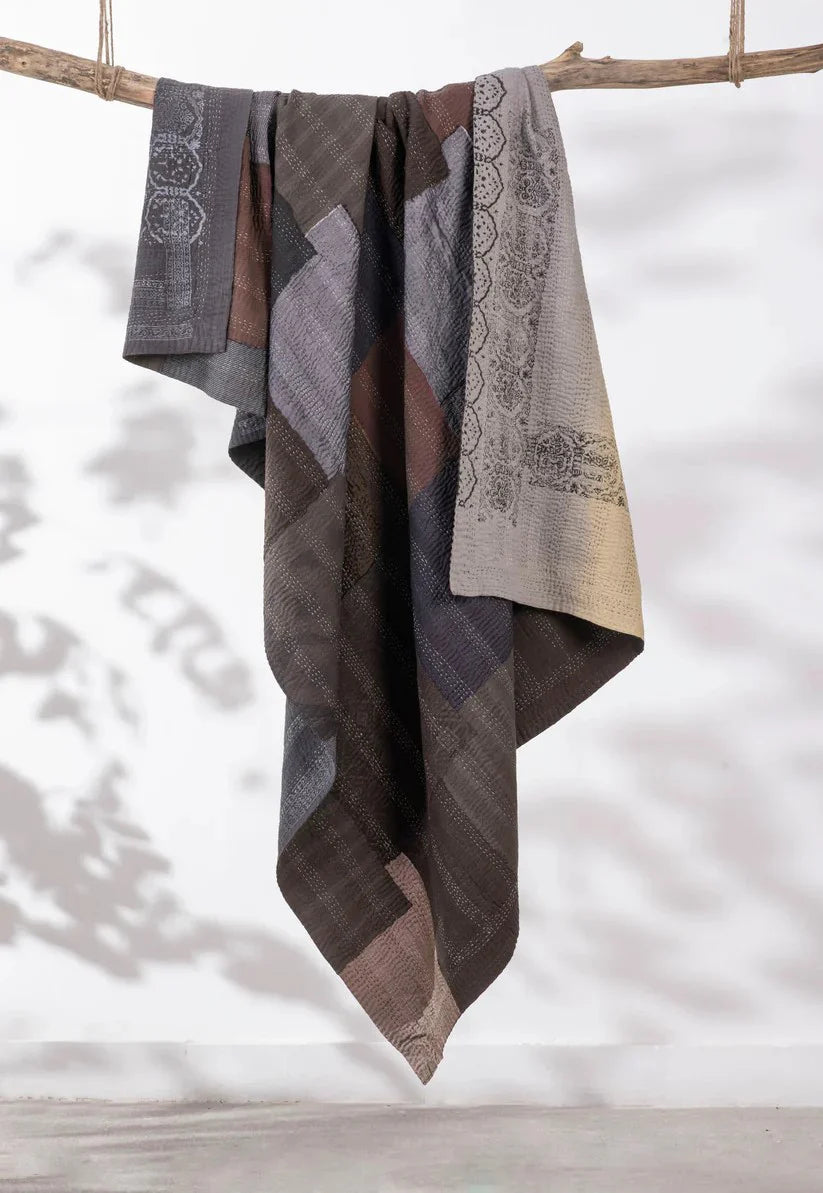 Ombre With Fray Patch Handmade Vintage Quilts -Yellowstone