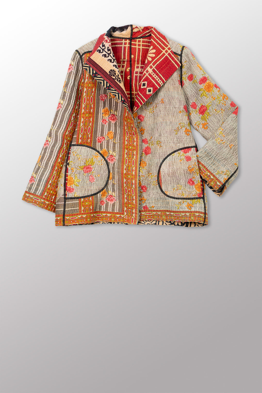 VINTAGE COTTON KANTHA SHORT JKT - cv4007-0353m -