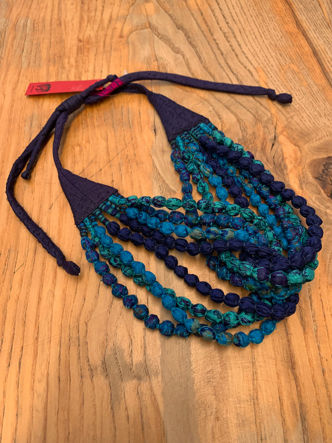 SV2722-CTELA @VINTAGE SILK KANTHA SEED NECKLACE SHORT