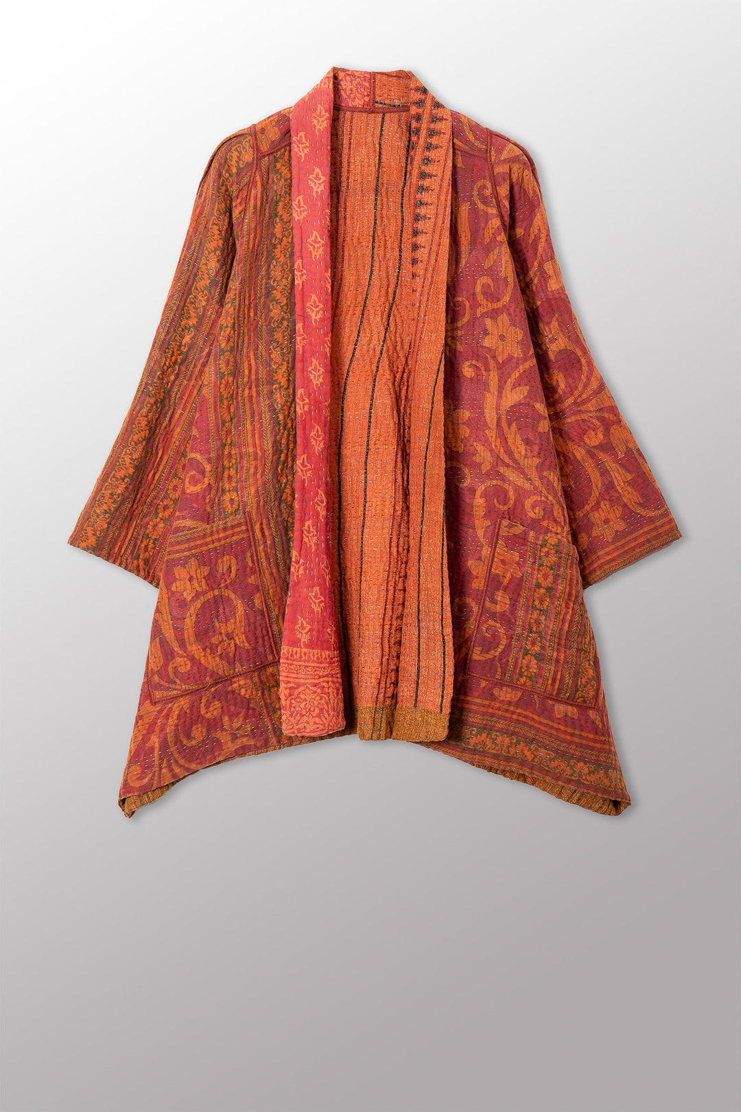 COTTON OVERDYE KANTHA A-LINE JKT - ov4003-corg036a -