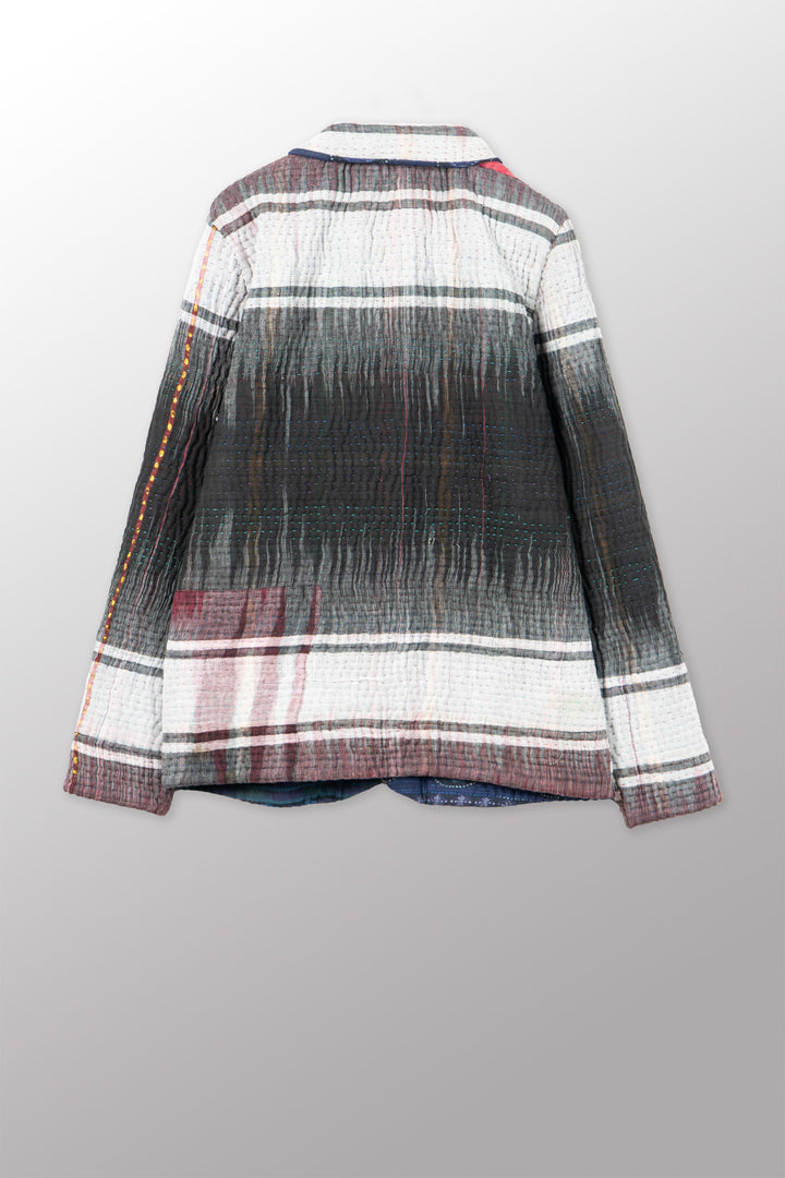 QUILTED OVERDYE COTTON KANTHA SIMPLE MEN'S JACKET - oq5072-cblu001m -