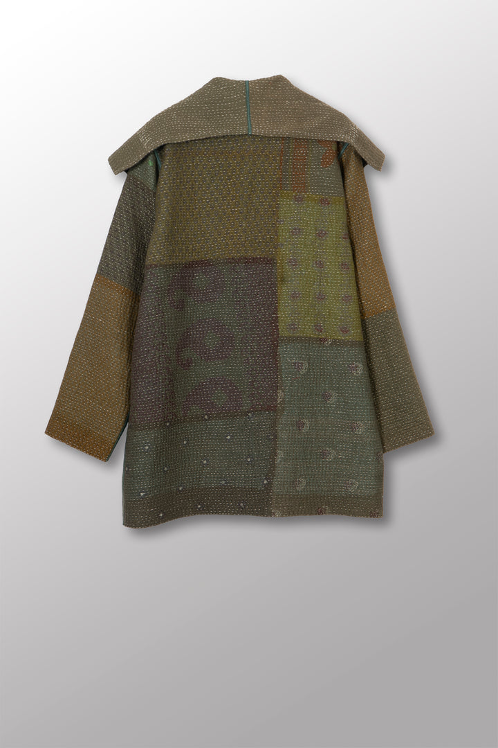 MUJI PATCH KANTHA POCKET JACKET - mp4002-grn -