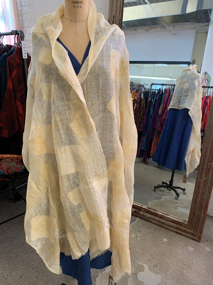 LINEN CLOUD TIE-DYE SHAWL MEDIUM - lc1802-ylw -