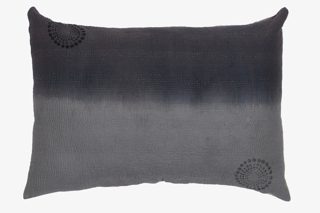 Cotton Ombre Handmade Vintage Kantha Pillow Sham -Yellow Stone