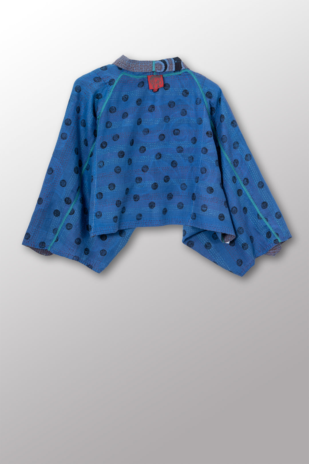 VINTAGE COTTON & NEW VOILE KANTHA PUFF SLV. SHRUG - cn2062-0003a -