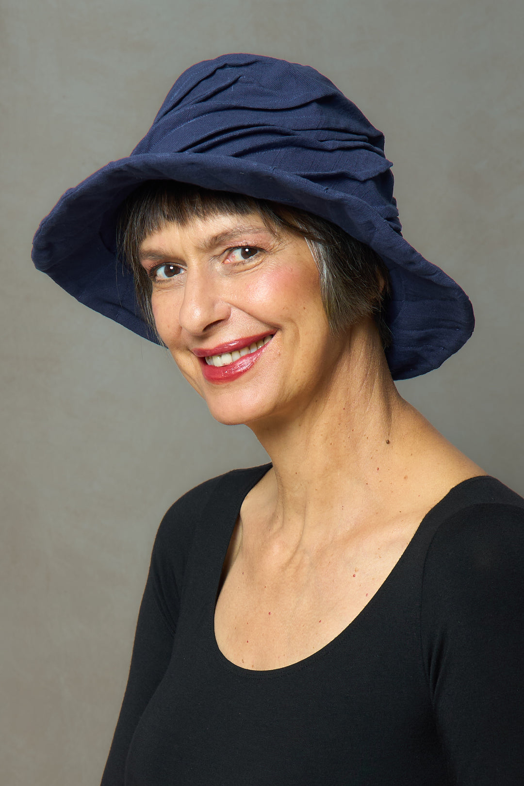 DUCK COTTON SOFT CANVAS TWIST TUCKED BRIM HAT - du1886-nvy -