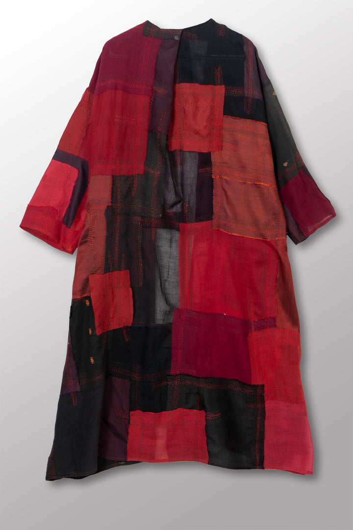 MOSAIC OMBRE KANTHA LONG DUSTER - mo1328-red -
