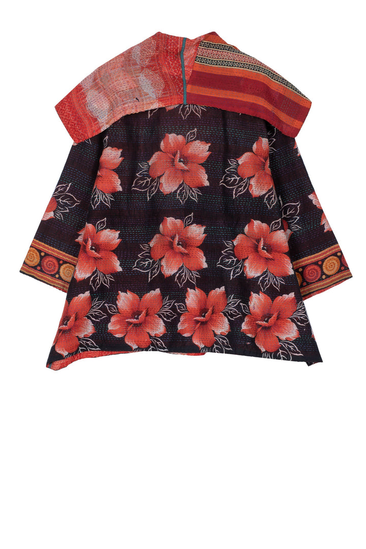 VINTAGE COTTON KANTHA FLARE JKT - cv2010-0063a -